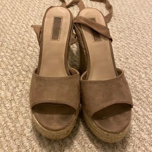 Womens Tan Heeled Wedges